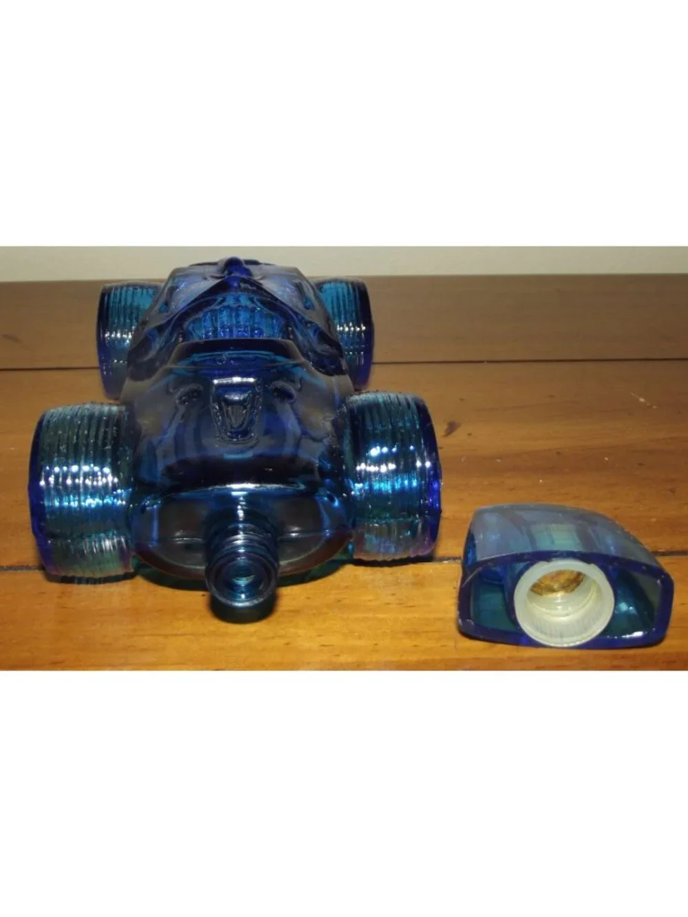 Avon Decanter Cobalt Blue Sure Winner Race Car Wild Country Aftershave Vtg 1972